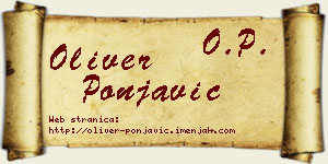 Oliver Ponjavić vizit kartica